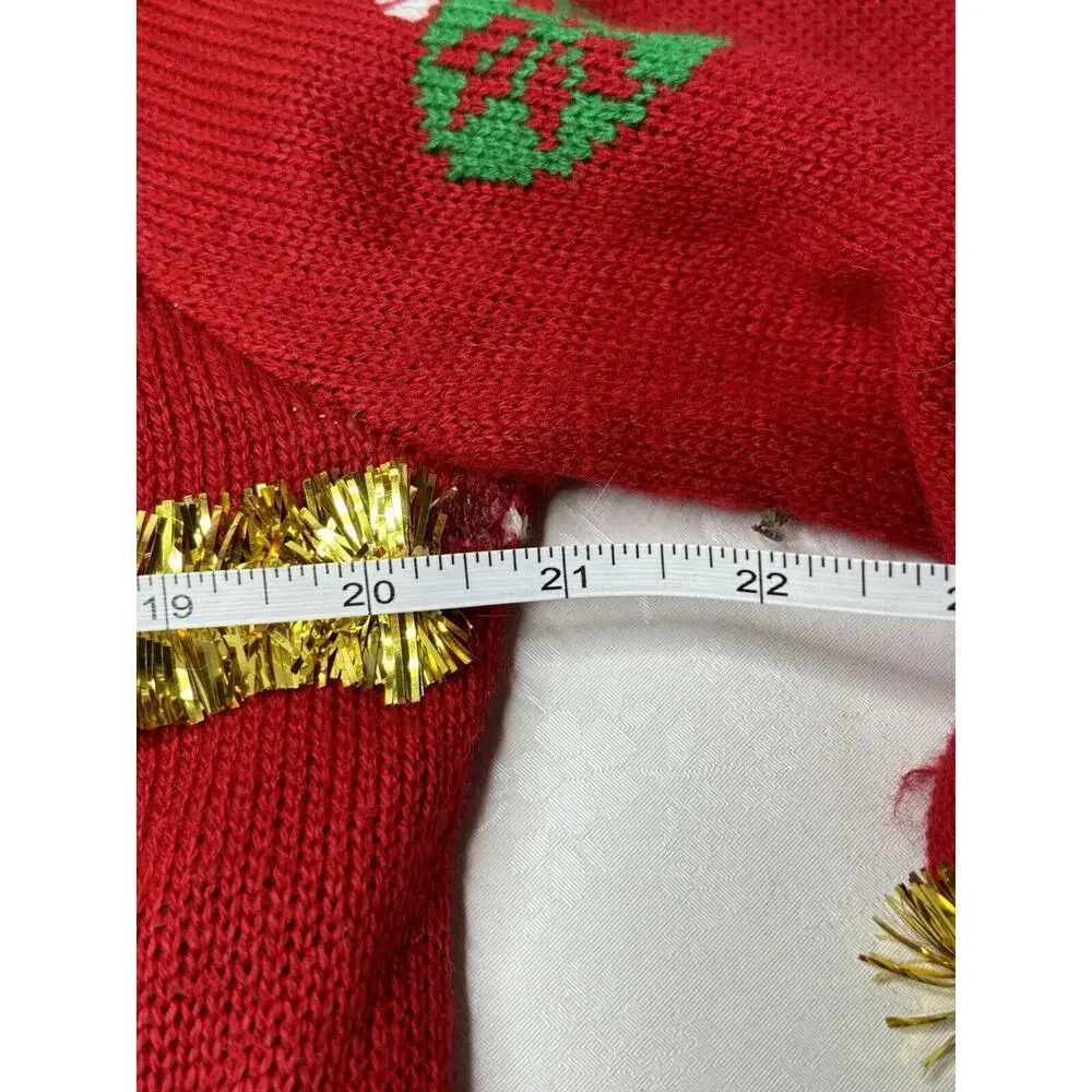Junior Womens Red Merry Everything Christmas Holiday Sweater Top Shirt See Pics - Picture 3 of 10
